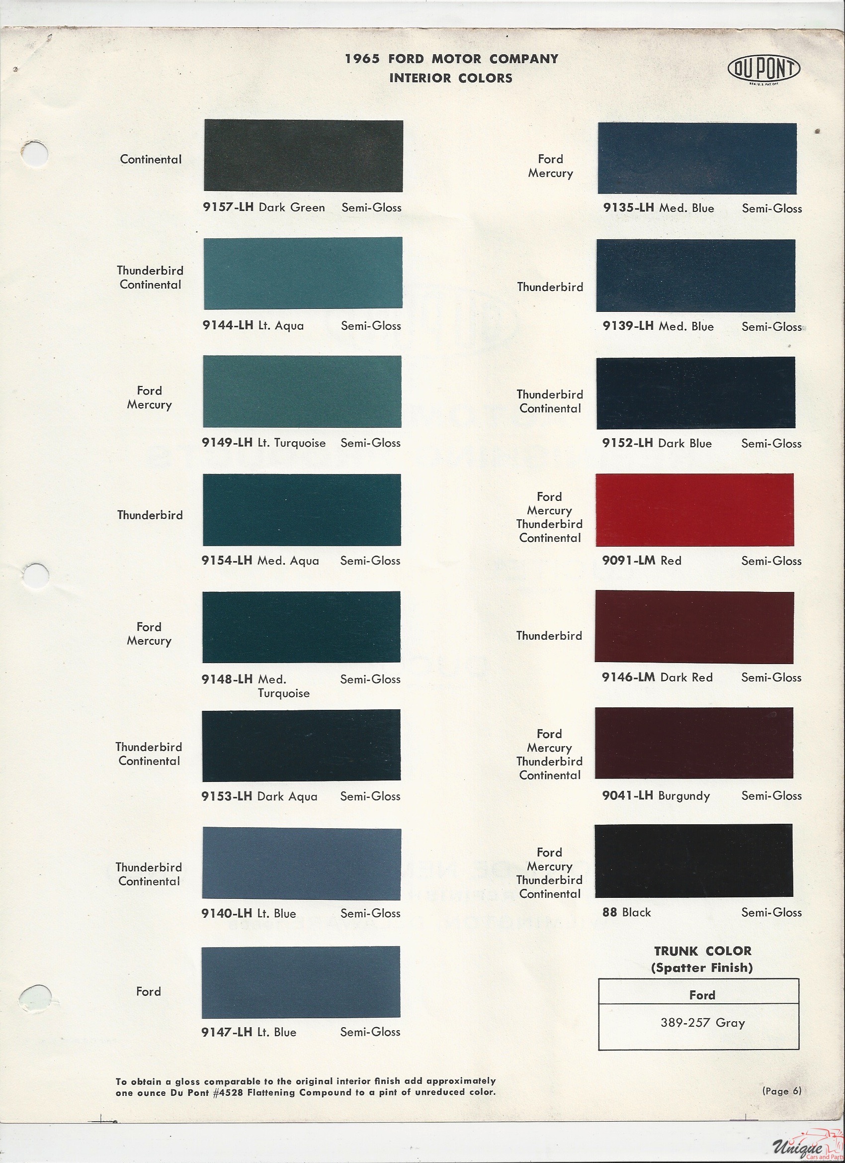 1965 Ford-5 Paint Charts